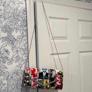 Colorful Magazine Print Clutch